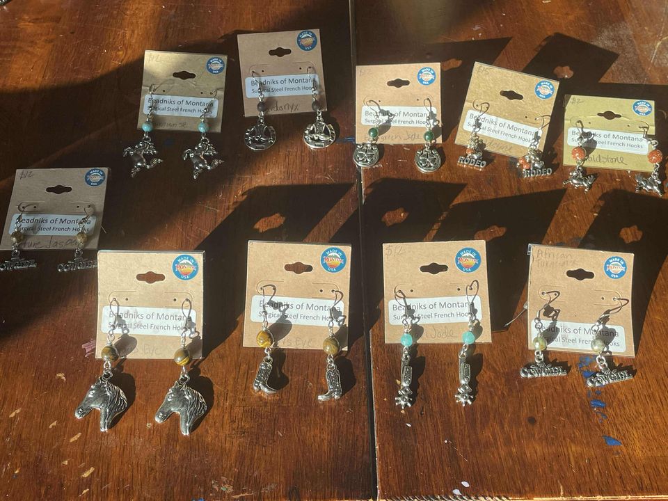 Western Collection Earrings – Handcrafted with Natural Stone & Western Charms