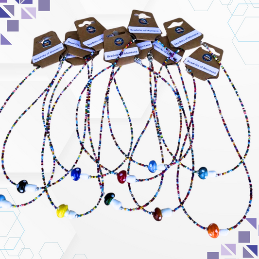 Colorful Beaded Mushroom Necklace – Handmade Whimsical Jewelry